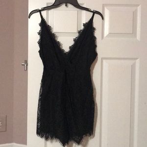 Missguided lace black romper